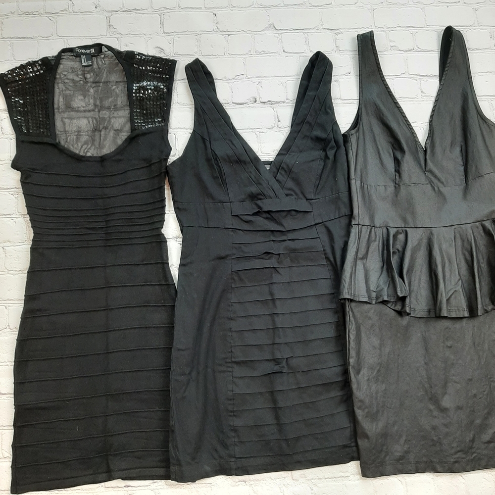 Bundle of 3 black bodycon dress